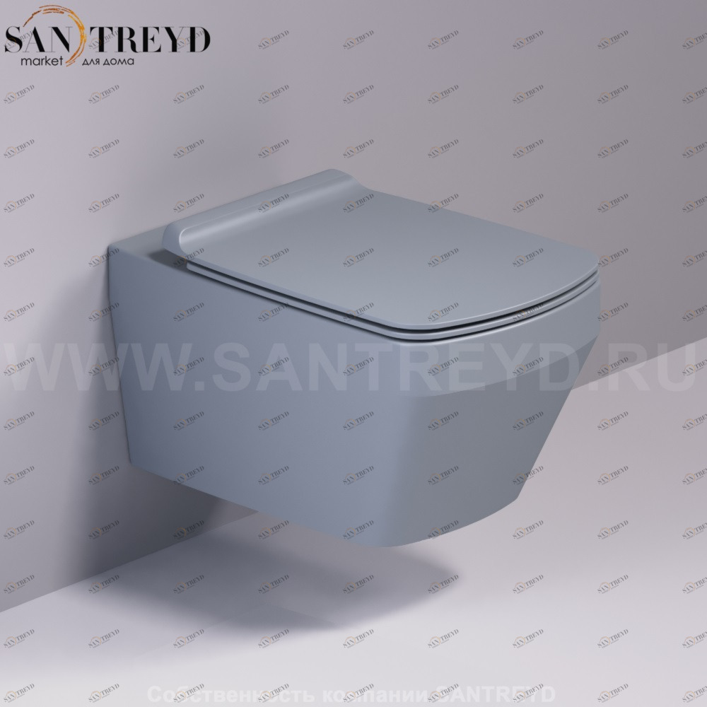 BB18CEMENTOMATT Подвесной унитаз настенный Серый Simas Baden Baden Италия