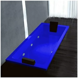 Ванна Gruppo treesse Quadra 180 V078B-DX-SI синяя с гидромассажем  и дезинфекцией прямоугольная встроенная правая