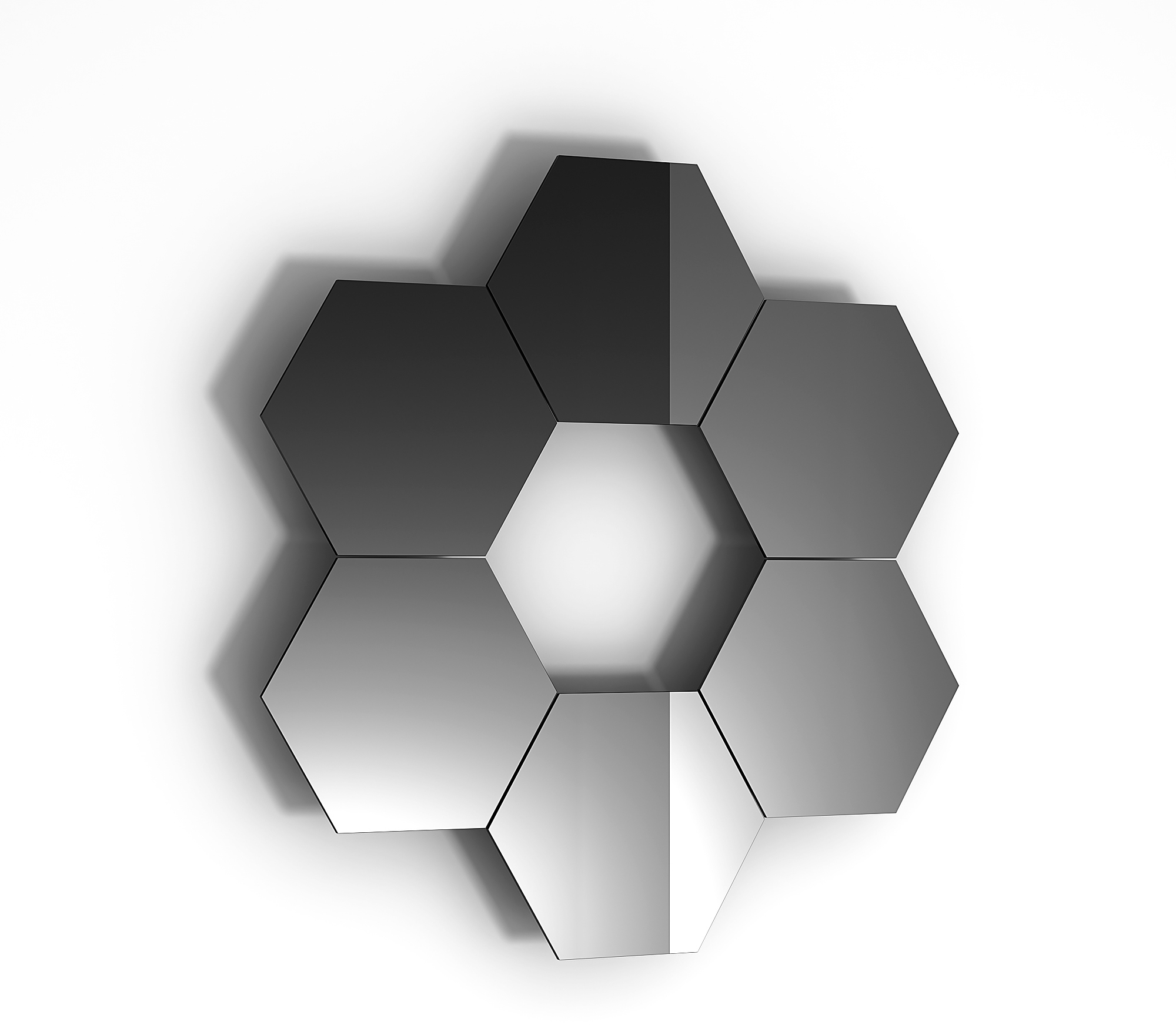 Зеркальная плитка Santreyd «Соты» графит для интерьера 81929445