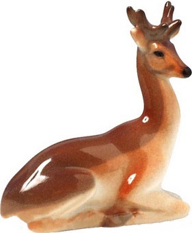 80357 Императорский фарфоровый завод Скульптура "Олень лежащий" Фарфор твердый 