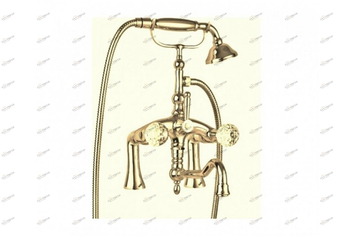 Смеситель на борт ванны с поворотным изливом и ручным душем CEZARES ATLANTIS-PBV2-03/24-Sw/M