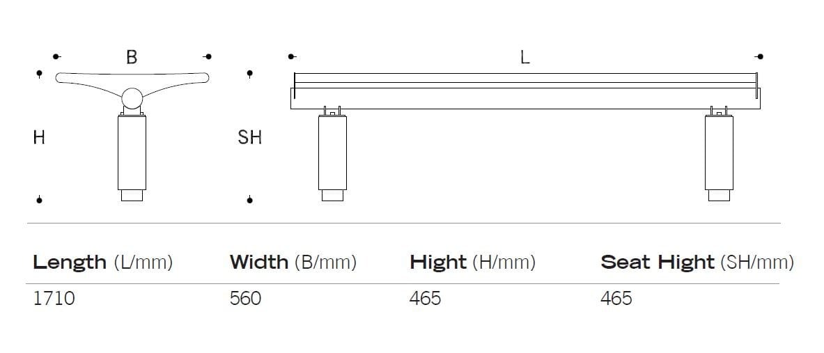 Скамья из нержавеющей стали без спинки BENKERT BANKE Siardo ARCH-00065889 - Вид №3