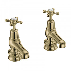 Burlington Кран для бассейна Claremont Regent 3 " Четверть оборота с белым акцентом в золоте CLR1-QT GOLD