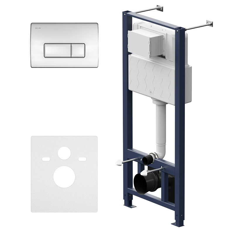 I012704.8051 инсталляция для подвесного унитаза с пневматич клавишей M пластик глянц хром AM.PM Pro