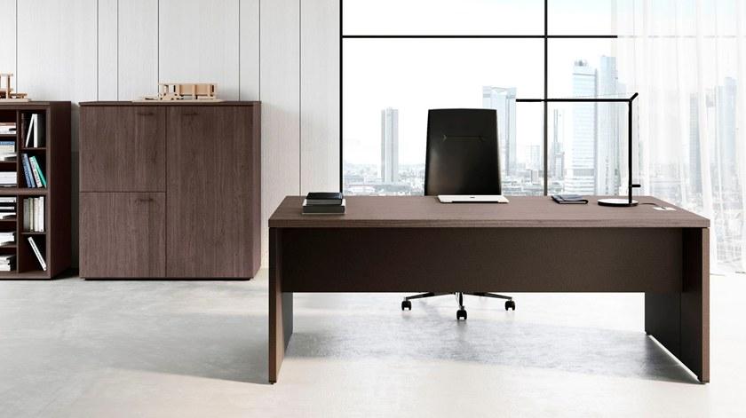 Las Mobili Офисный угловой стол в современном стиле со встроенной полкой Delta evo sun-id-1403928 - Вид №7