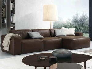 JESSE Кожаный диван с шезлонгом Daniel