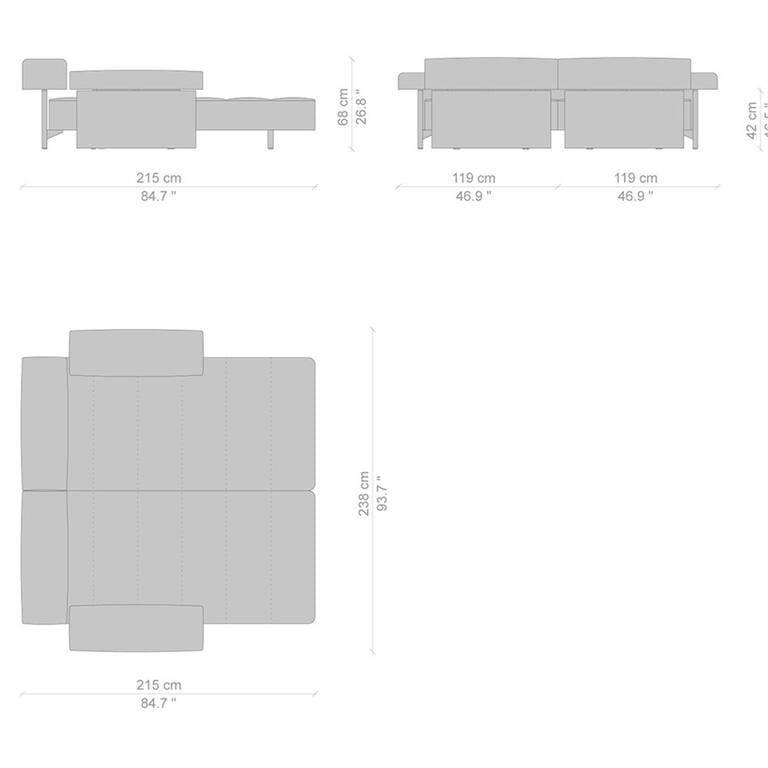 Ткань сад диван с полуостровом CASSINA Sail Out ARCH-00023221 - Вид №4