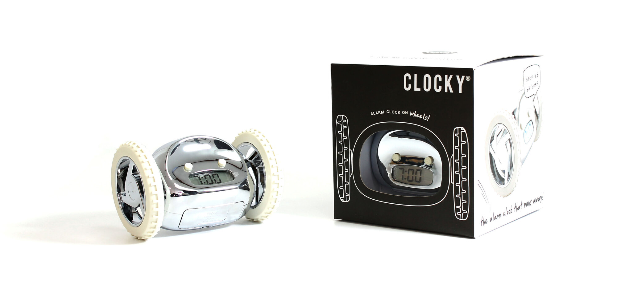 Будильник с сюрпризом Clocky металлик SUCK UK SKCLOCKY3 - Вид №7