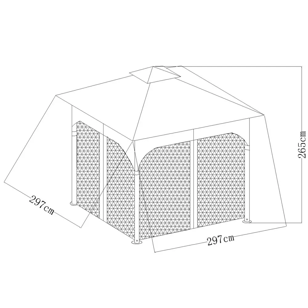 Каркас павильона Сапфир 2.95x2.95 м сталь 16195367 STLM-2095628 Santreyd  - Вид №7