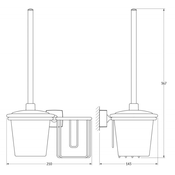 Ерш с крышкой и держатель освежителя FBS (Чехия) ESP 059 sun-id-561449 - Вид №1