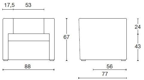 Diemme Кресло из ткани с подлокотниками Toffee sun-id-1475749 - Вид №6