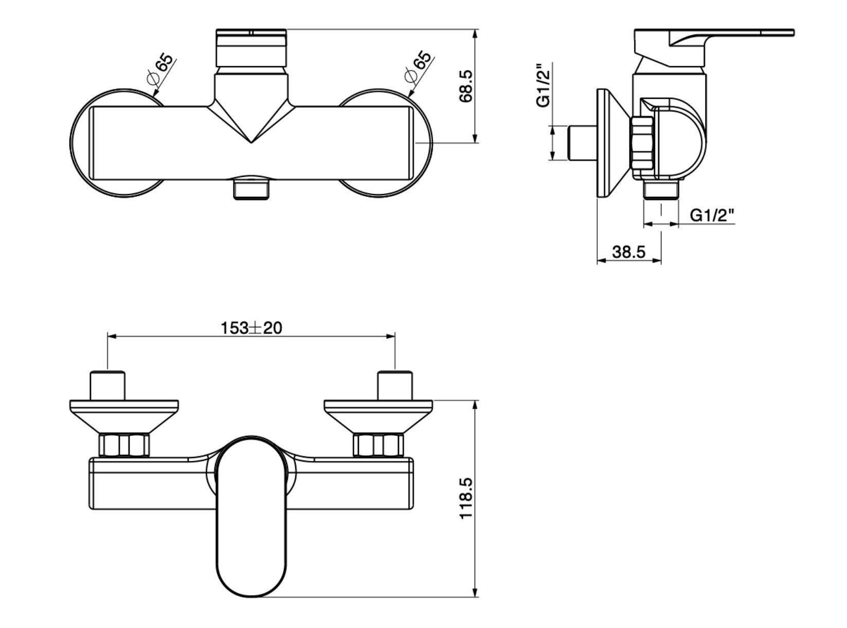 Смеситель для душа на открытом воздухе GATTONI H20MIX 7000 ARCH-00130731 - Вид №2