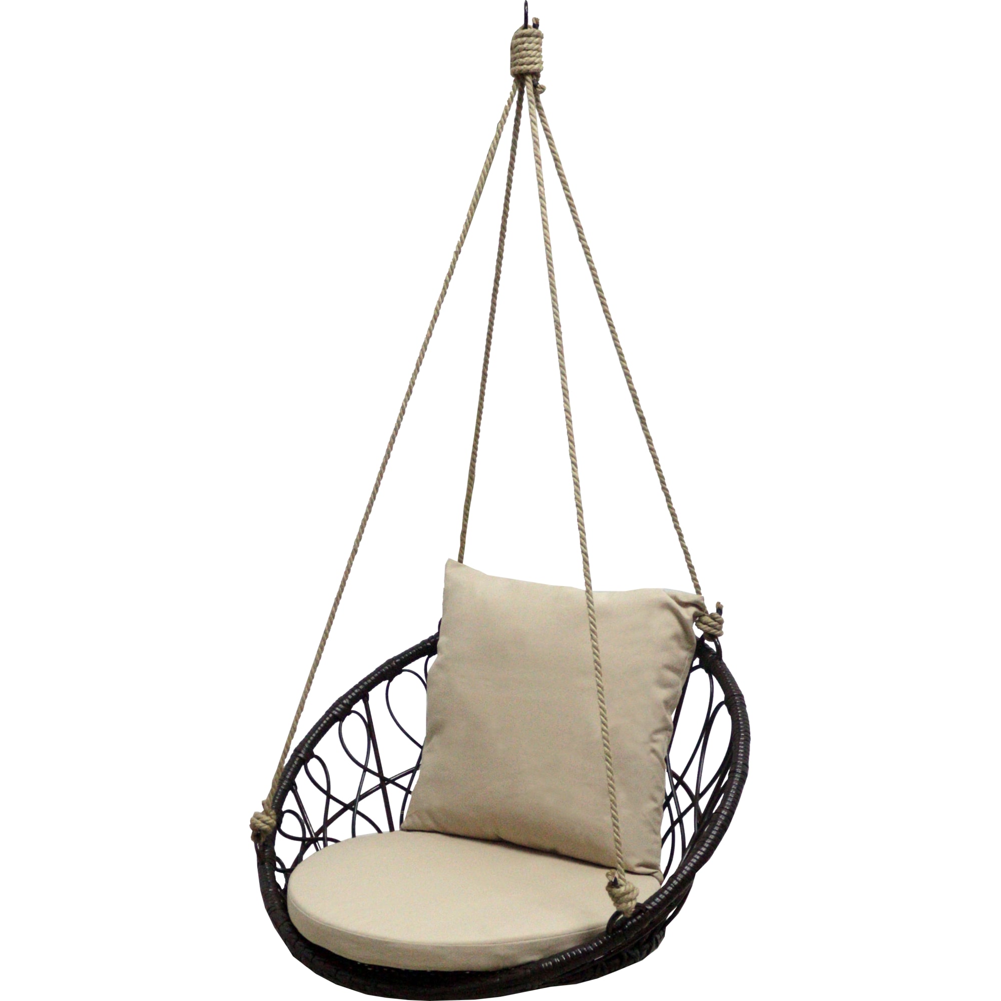 82841549 Кресло подвесное без опоры Siesta 2 80x56.5x70.6 см, искусственный ротанг, тёмно-коричневый/бежевый Santreyd 