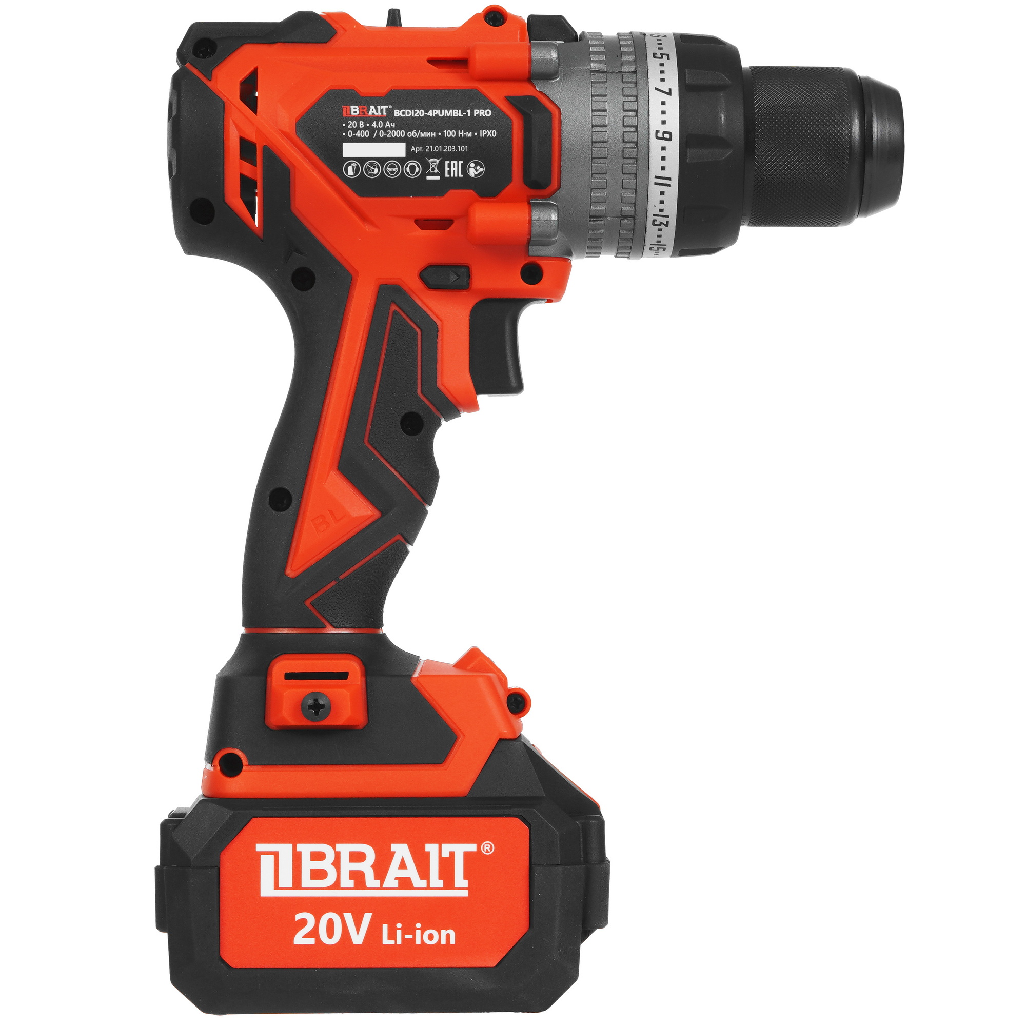 Дрель-шуруповерт BRAIT BCDI20-4PUMBL-1 PRO 9230662 STDN-0002840 - Вид №2