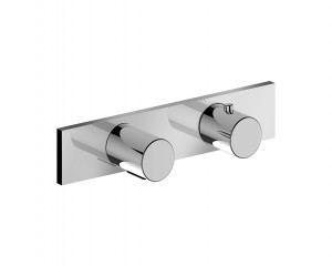 G872B+D372A  Термостатический встраиваемый смеситель для душа, 3/4''ручки переключатель с закрытием, на 2 потока с поворотной кнопкой только для горизонтальной установки впуски 3/4'' Fantini Rubinetti MILANO