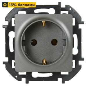 LEXMAN LILIAN - розетка скрытого монтажа с заземлением, цвет Титан 86761337