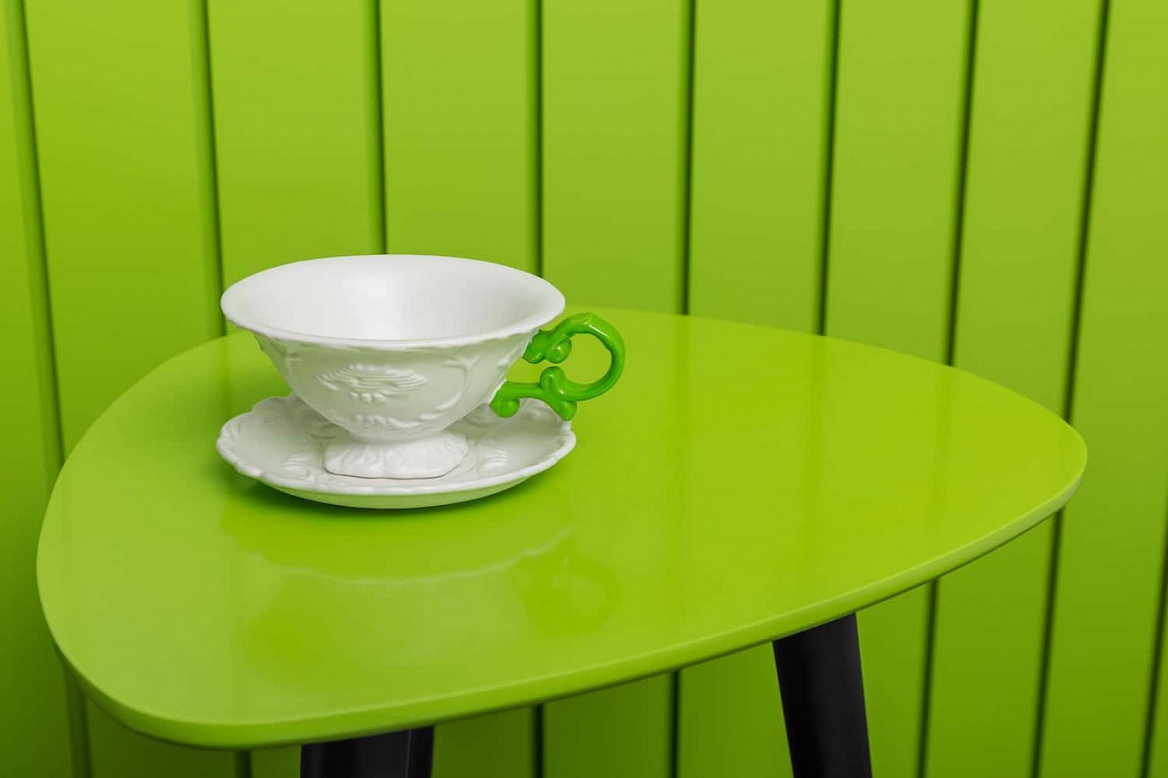 Кофейный столик с черными ножками белый "Капля" WOODI  00-3966496 Белый  - Вид №19