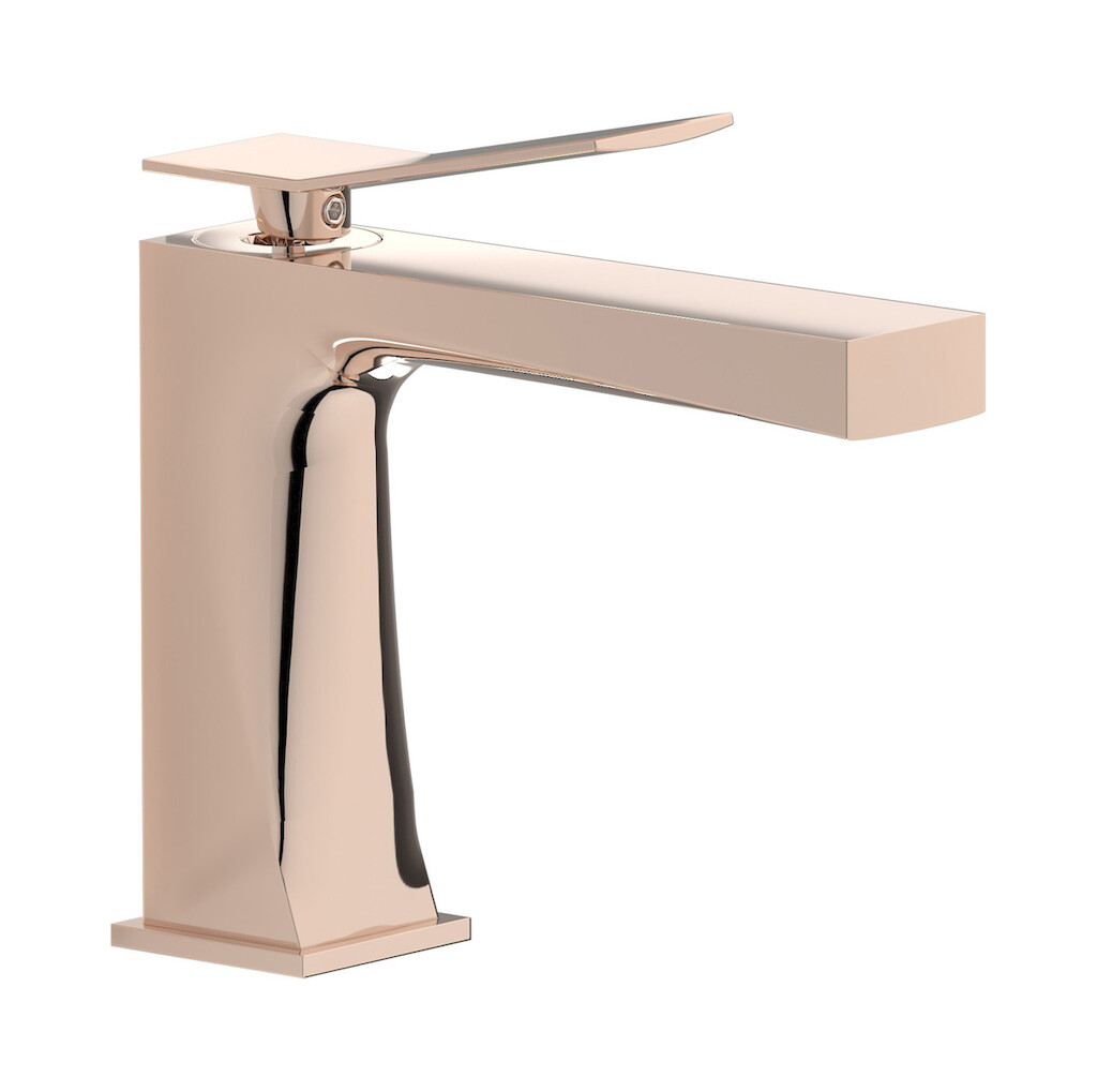 Смеситель для раковины на 1 отверстие в комплекте с донным клапаном WE ARE IB wa310cc Rose Gold Wave