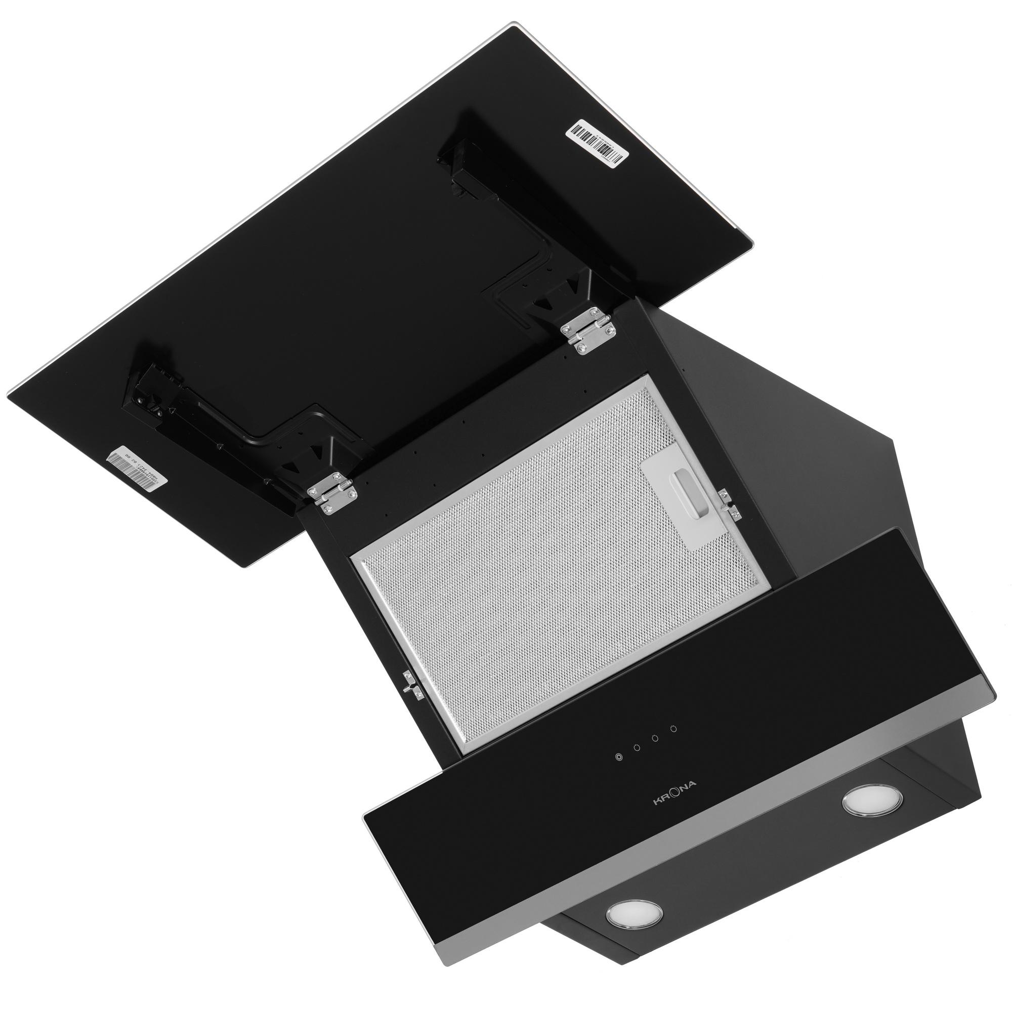 1689172 Вытяжка наклонная KRONA IRMA 600 черный/серебристый STDN-0142100 - Вид №2