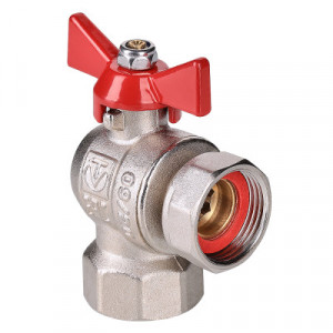 VT.266.NS.0505 Кран шаровой угловой с накидной гайкой и внутренней резьбой (короткий) Valtec 3/4" х 3/4"