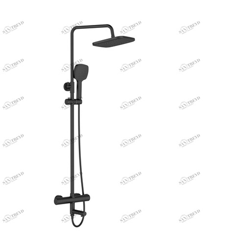 Orange T02S4-911b Душевая система с термостатом черного цвета в комплекте Хром sun-id-1517038