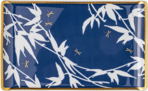 10654606 Rosenthal Блюдо прямоугольное Rosenthal Турандот 24x15см, фарфор, синее, золотой кант Фарфор