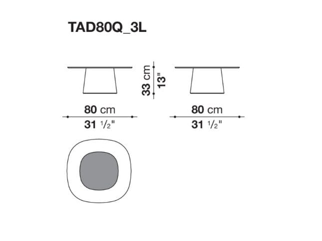 Полиуретановый низкий квадратный журнальный столик с закаленным стеклом B&B Italia Allure O' ARCH-00059835 - Вид №5