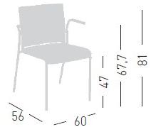 GABER Сетчатое кресло с подлокотниками и колесиками sun-id-1347353 - Вид №4