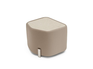 Кожаная тумбочка с деревянной столешницей