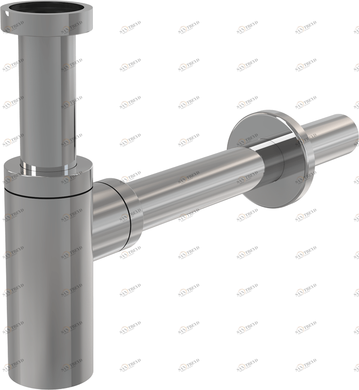 Сифон для умывальника DN32 DESIGN цельнометаллический, круглый ALCAPLAST A400
