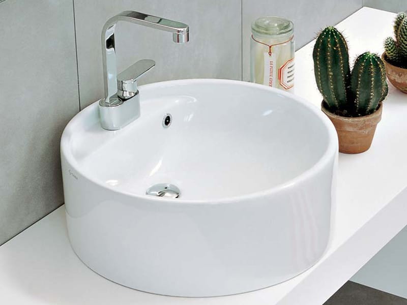Керамическая круглая раковина с одной столешницей Ceramica Flaminia Twin ARCH-00039526
