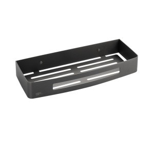 GFmark - Полочка 22 см одинарная прямоугольная, литая, ГРАФИТ, из нержавеющей стали марки SUS 304,, код: 78362