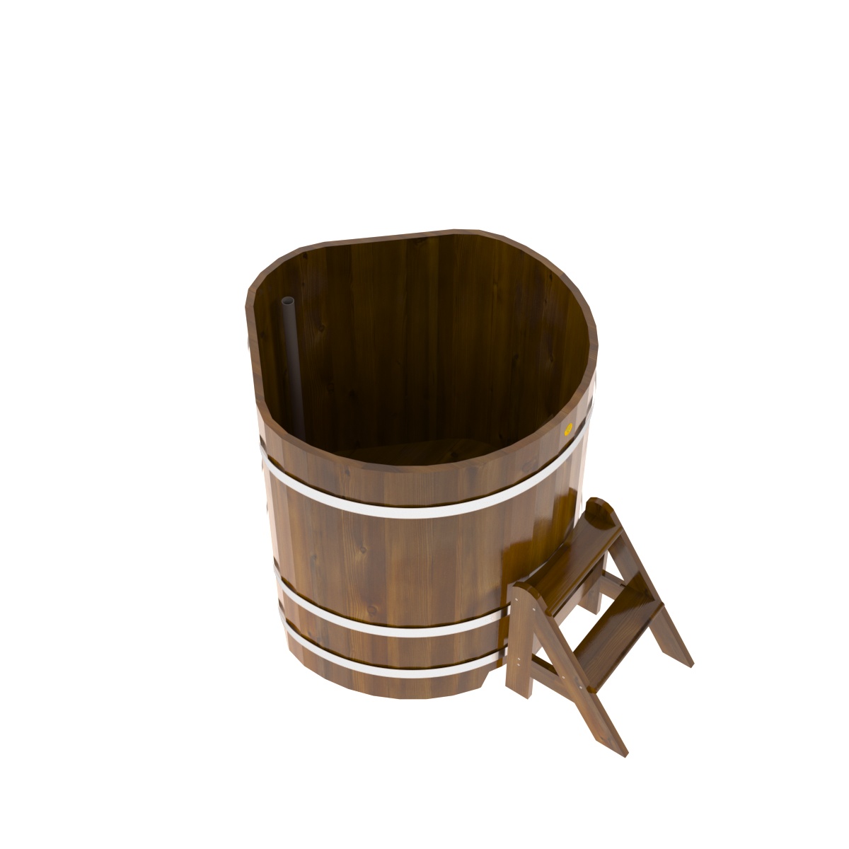 2305 Купель угловая из лиственницы Рустик 1,03х1,03х1,1 морёная Alyarus  - Вид №2