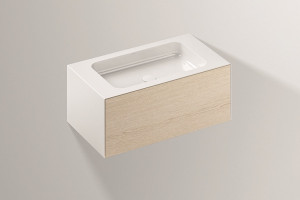 5155516000 Умывальник с тумбой, wp.folio2, белая, proshield, под дерево, матовый дуб Alape серия FO (Folio)