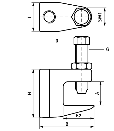 6007410 BIS Stainless Steel Beam Clamp Model C для балок walraven  - Вид №1