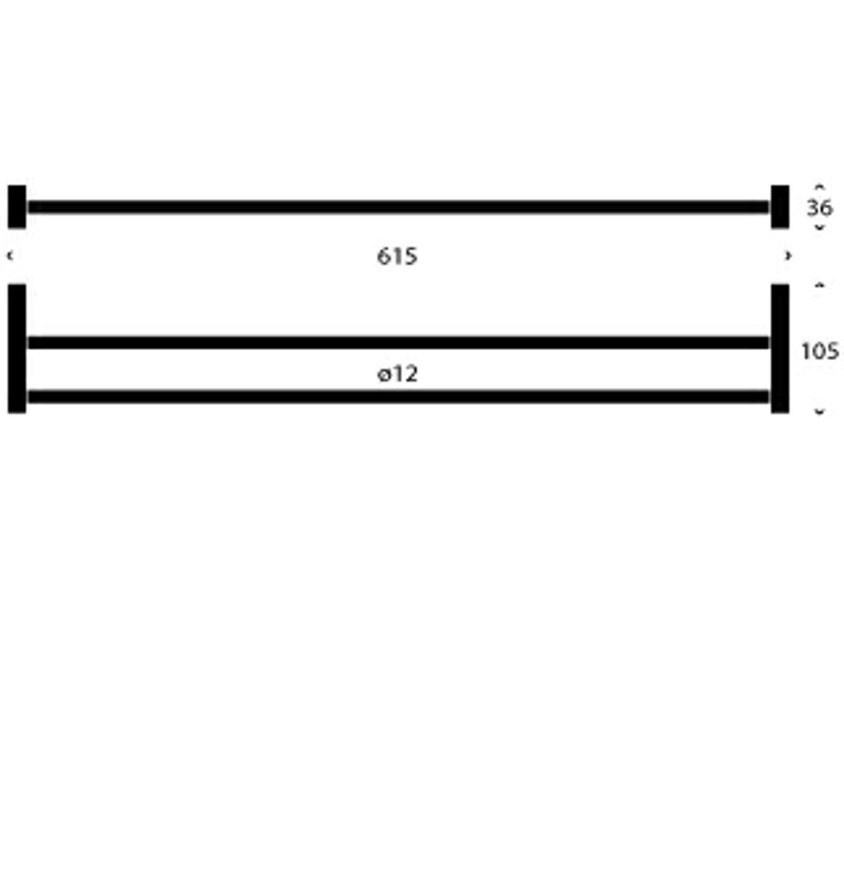 FROST Держатель для полотенца 6, 60cm » матовый. Нержавеющая сталь Матовый Q301760010  - Вид №2