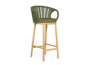 Высокий тканевый садовый стул с подлокотниками