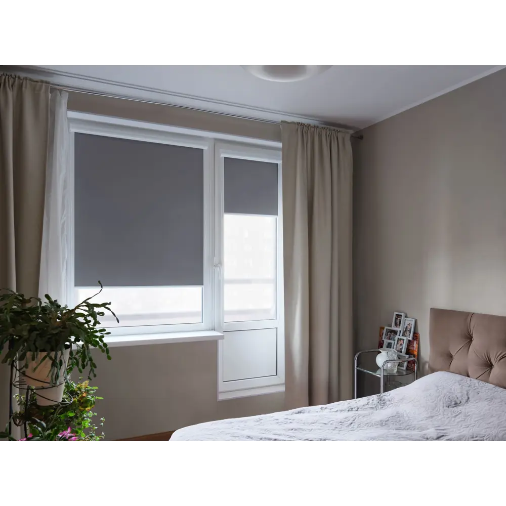 Штора рулонная блэкаут 140x175 см серая PRAKTO BLACKOUT STLM-2211308 - Вид №4