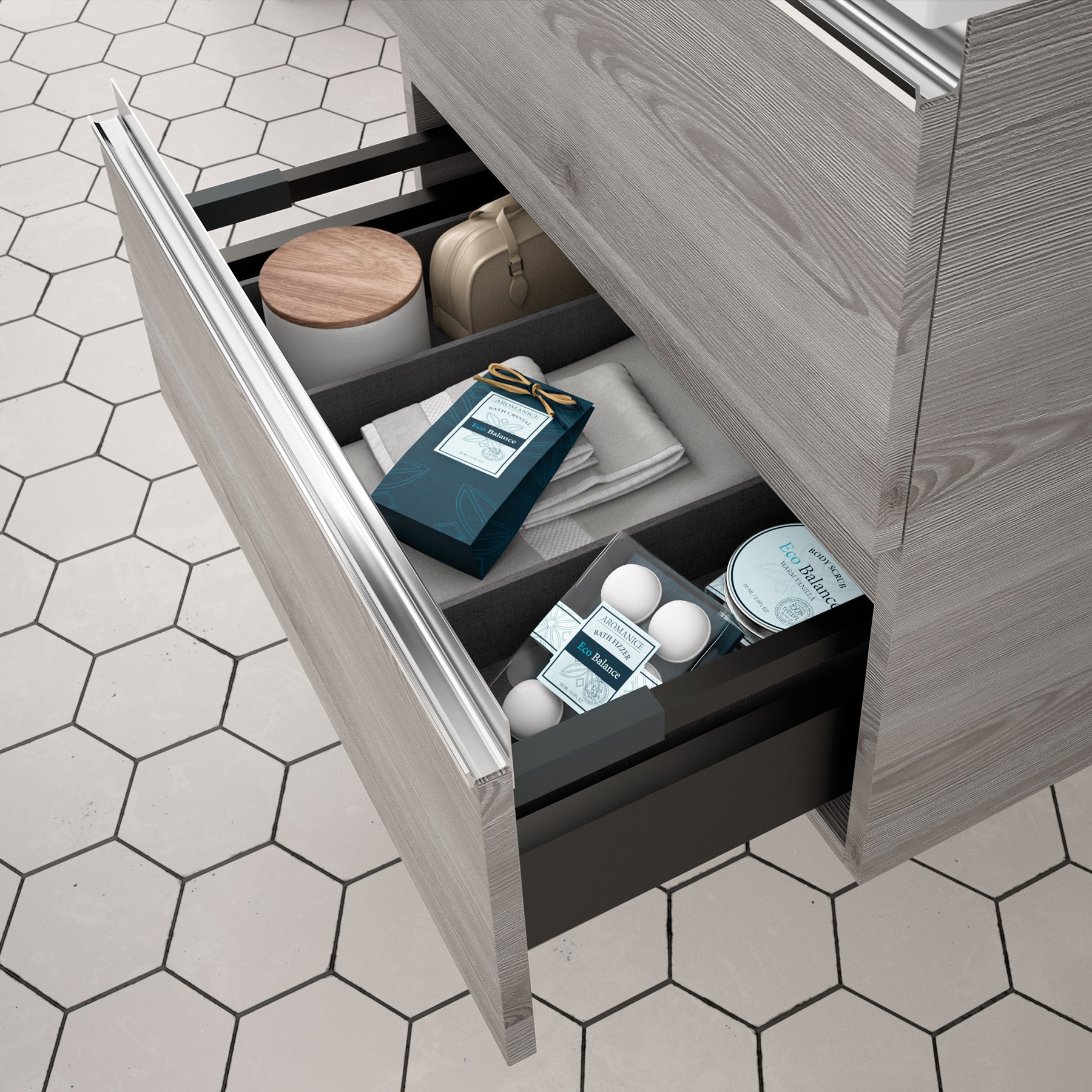 22806 SALGAR Мебель для умывальника SPIRIT 1000 2 металлических ящика BAY PINE 997 x 540 x 450 мм Лавровая сосна - Вид №3