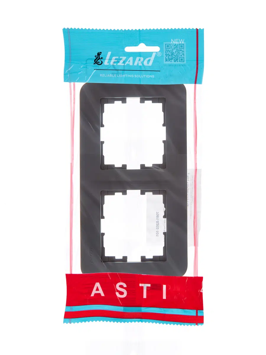 ASTI Рамка 2-ая горизонтальная б/вст чёрный бархат LEZARD 7081-4200-147 - Вид №3