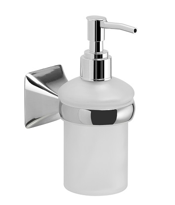 CE80(13) Gedy G-Cervino, настенный стеклянный дозатор с пластиковой помпой, цвет хром