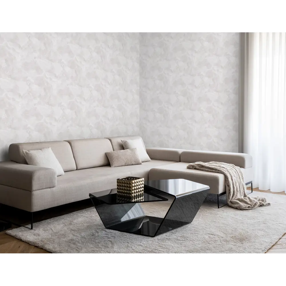 Флизелиновые обои Renowa Aldo темно-бежевые для стильного интерьера 89384208 STLM-1325914 - Вид №4