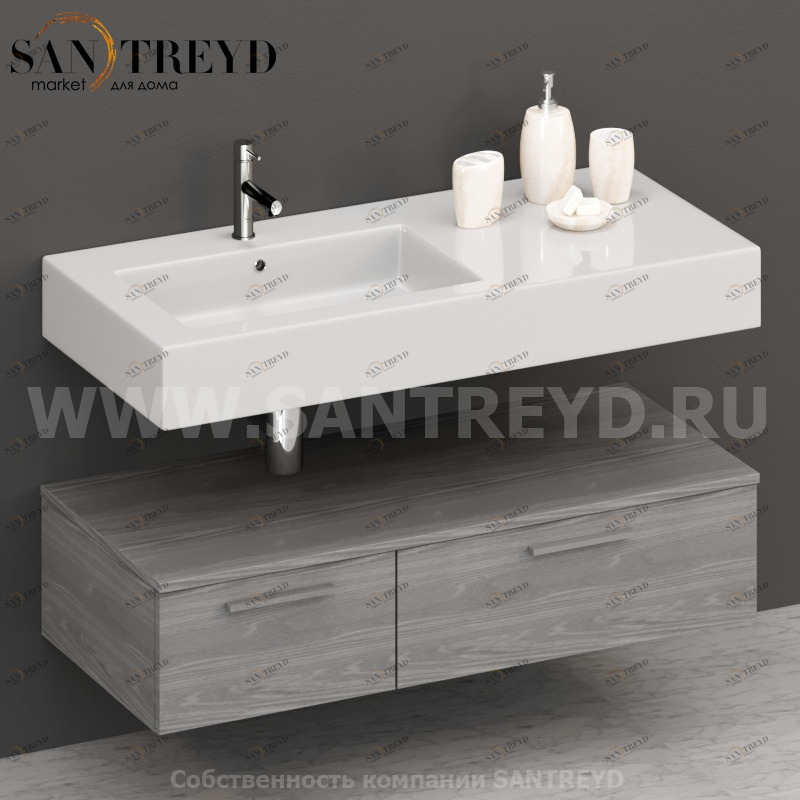 T11552TO Столешницы для использования в сочетании с тумбами и открытыми тумбами 115 см цвет Северное Дерево темное ARREDO WOOD Италия Ceramica Globo
