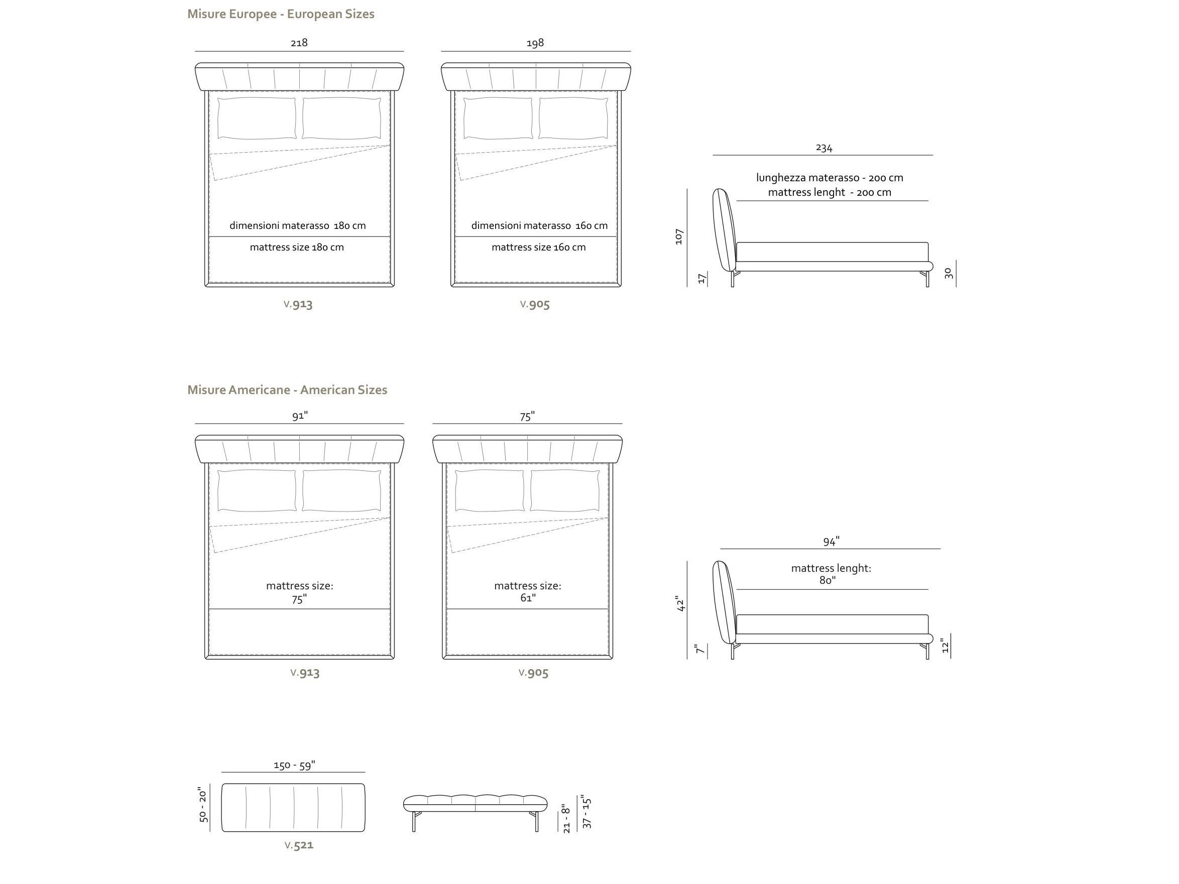 Кожаная двуспальная кровать с мягким изголовьем Max Divani Perla ARCH-00128673 - Вид №9