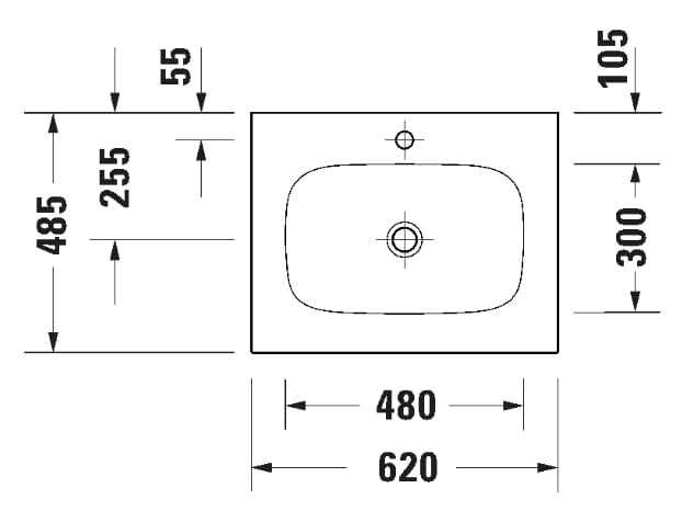 Прямоугольный керамический одношаговый умывальник Duravit Sivida ARCH-00074382 - Вид №2