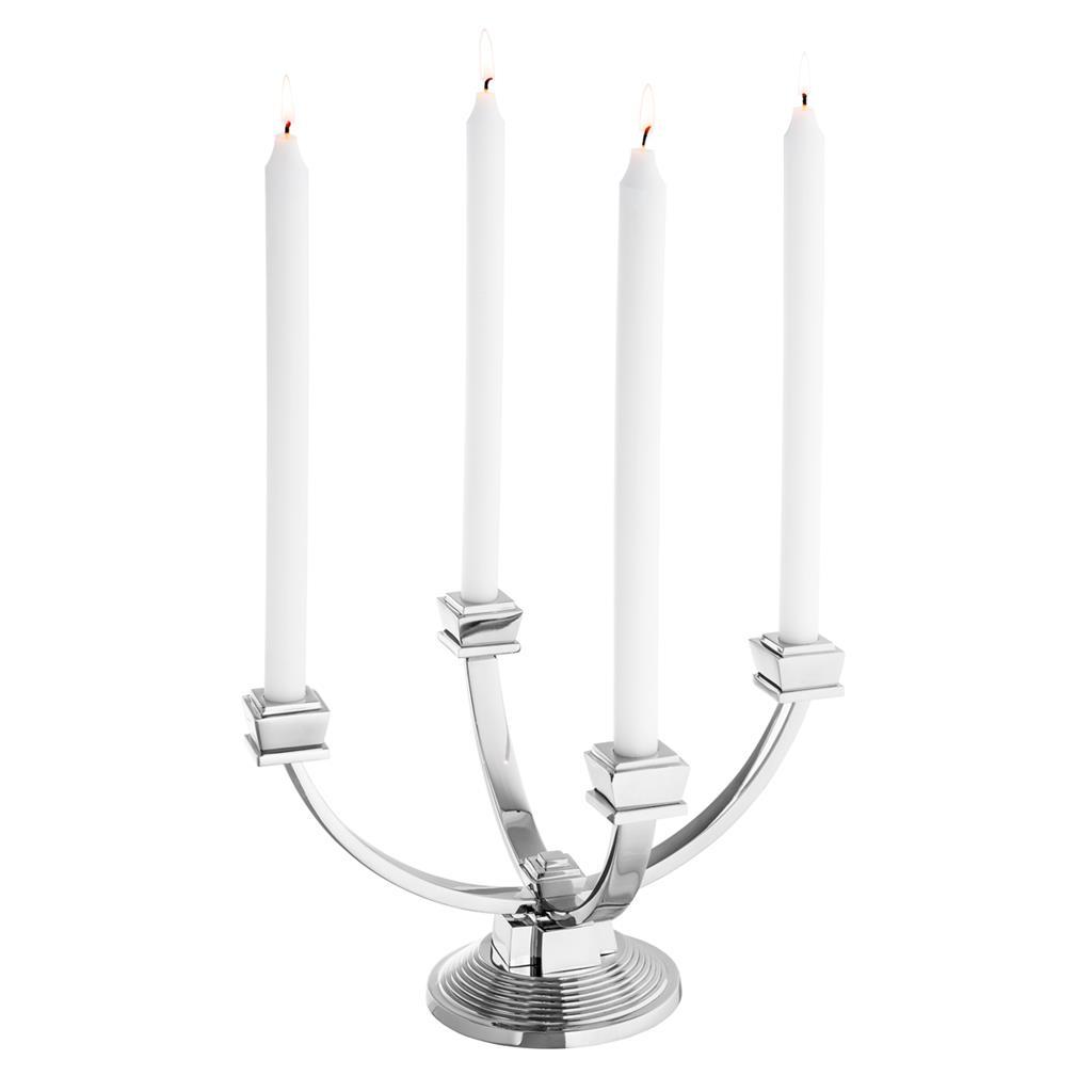 Подсвечник металлический серебристый на 4 свечи Bonnet от Eichholtz EICHHOLTZ EICHHOLTZ 060373 Серебро  - Вид №1