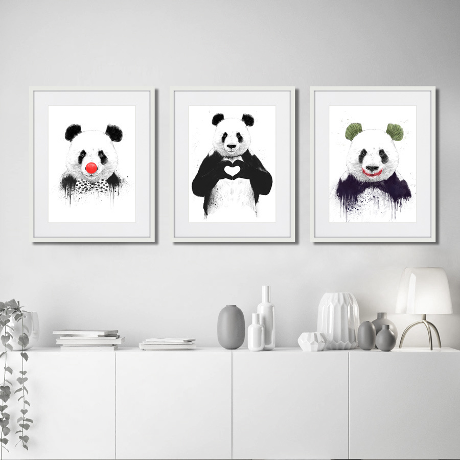 Картина в раме 52х42 см Panda Clown КАРТИНЫ В КВАРТИРУ  264332 Белый;красный;черный;разноцветный  - Вид №2
