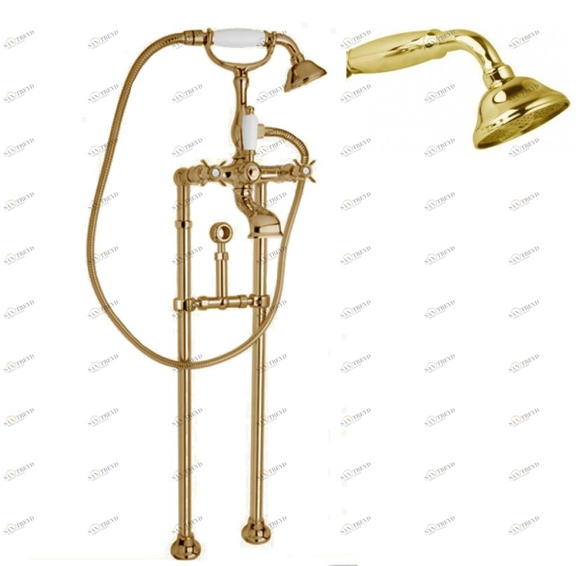 Напольный смеситель для ванны с кронштейном для слива-перелива CEZARES LORD-VDPS-03/24-M