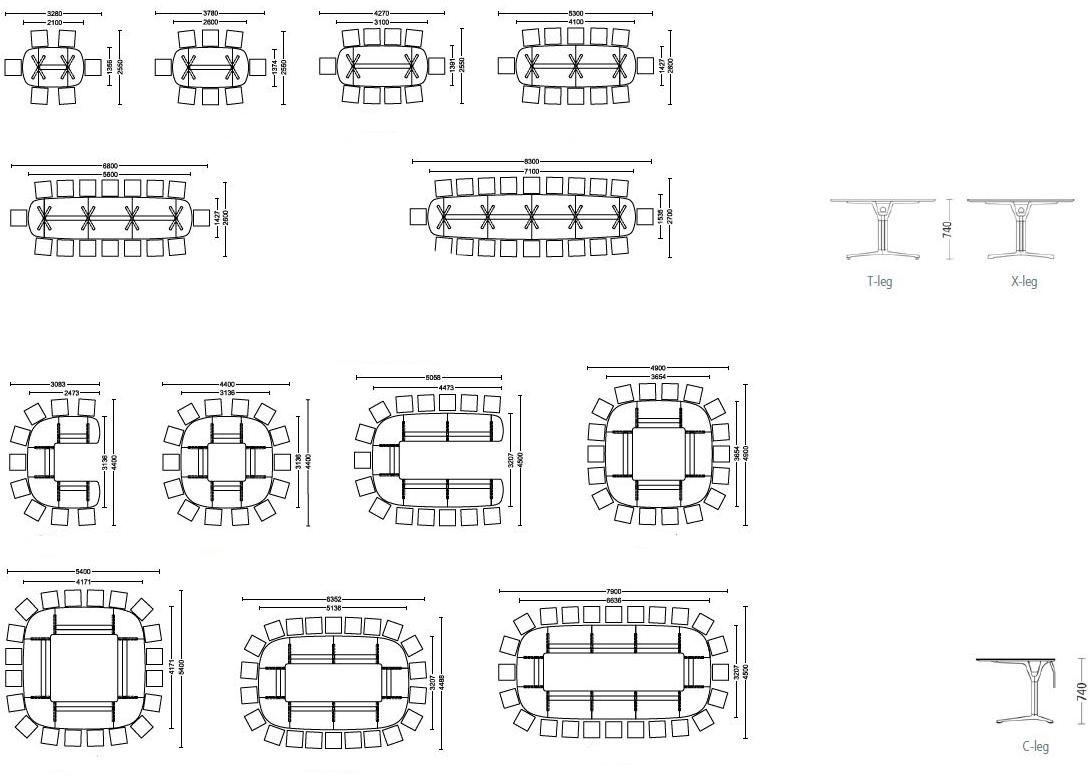 Wiesner-Hager Модульный стол для совещаний с системой управления кабелями Pulse sun-id-1353970 - Вид №7