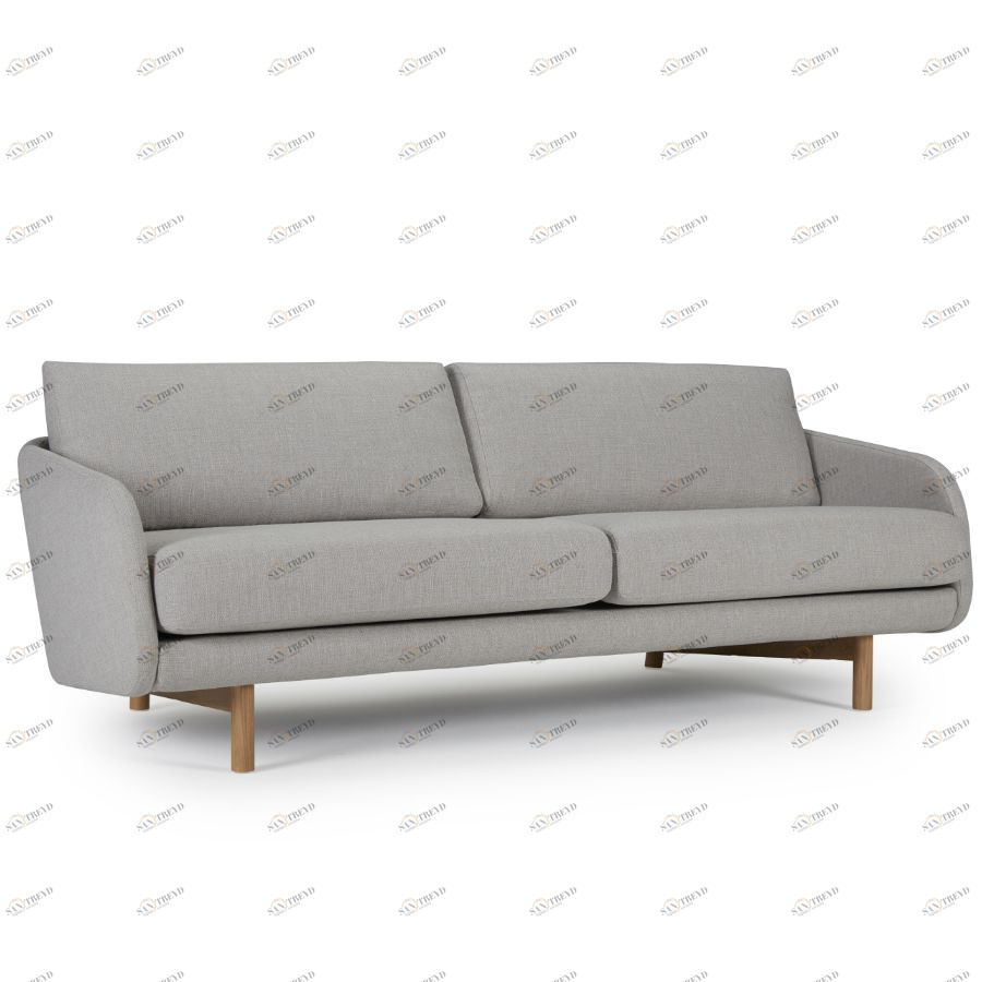 Диван трехместный Tved с ножками из дуба, светло-серый Kragelund 29003202163